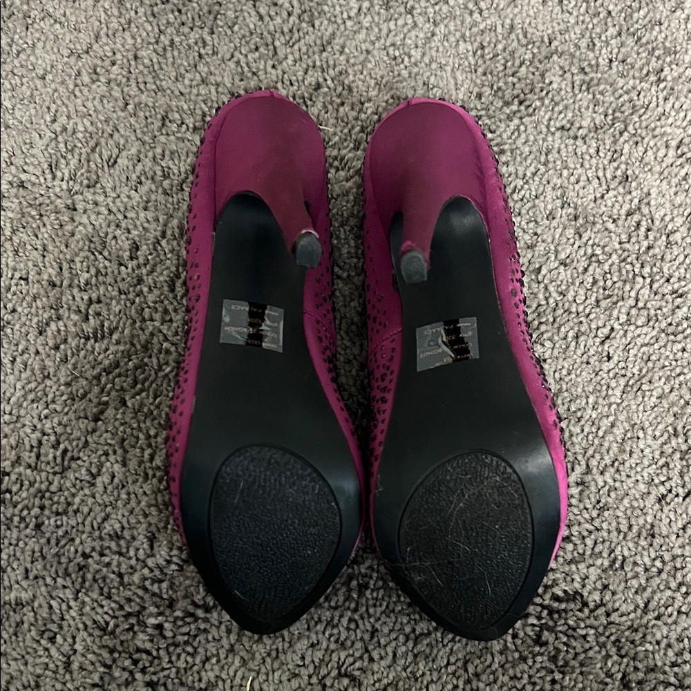 Bakers Fuchsia Rhinestone Heels - Picture 5 of 7